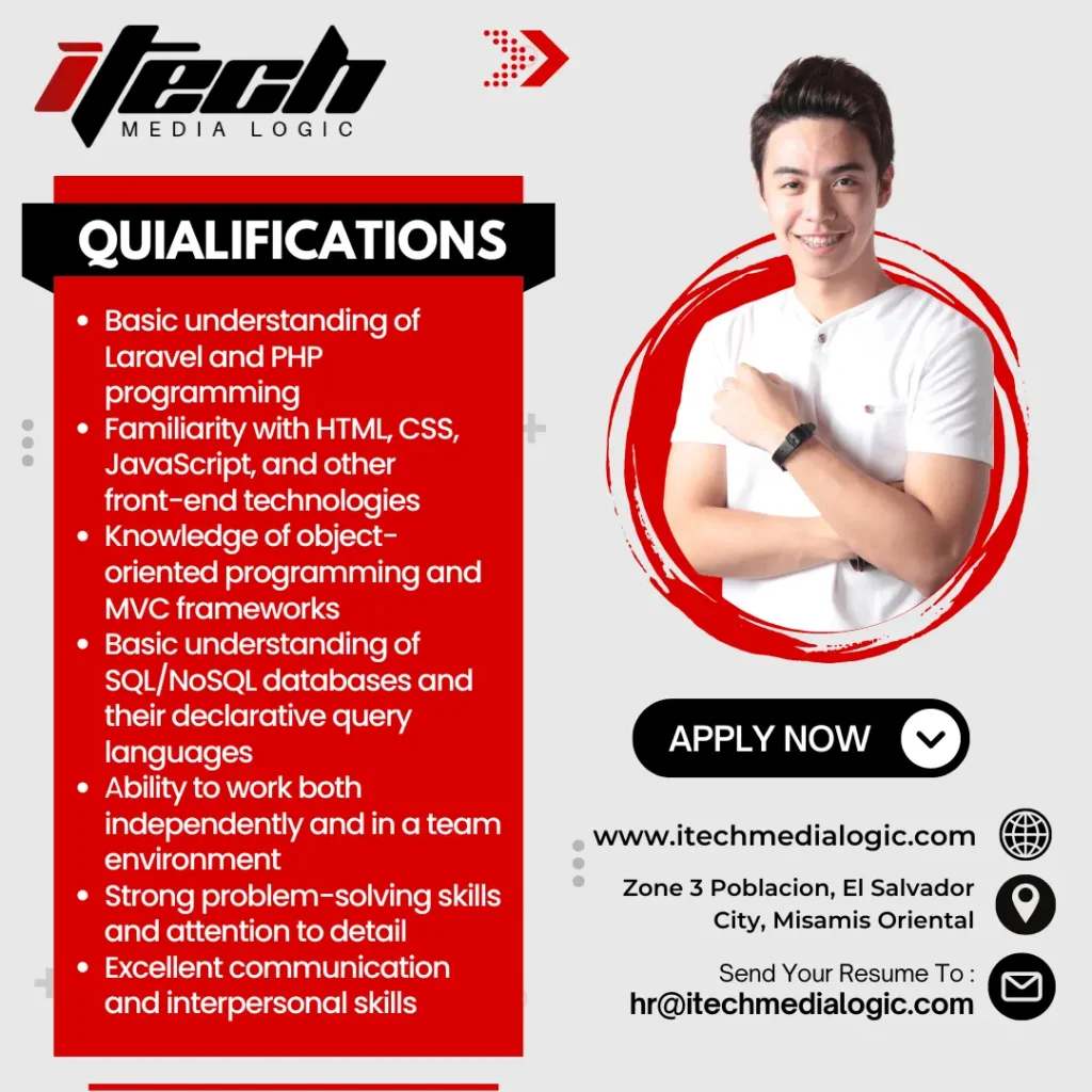 Laravel Developer job posting Qualifications